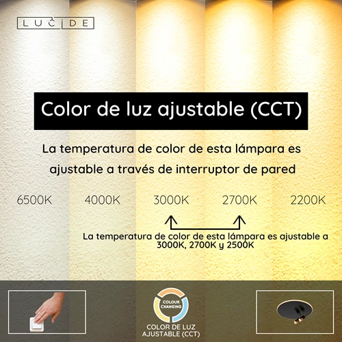 Lucide JUBEL - Lámpara de techo - Ø 40 cm - LED - CCT - 2500K/3000K - Cromo negro - USP